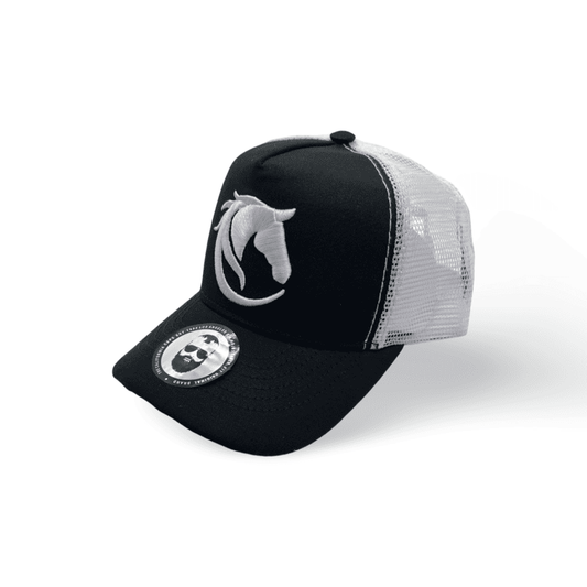 Gorra California Unisex / Trucker Blanco y Negro