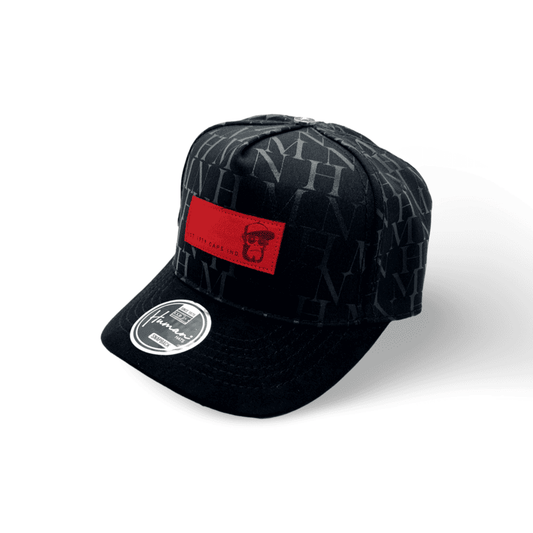 Gorra Human Unisex / Negro con detalle rojo