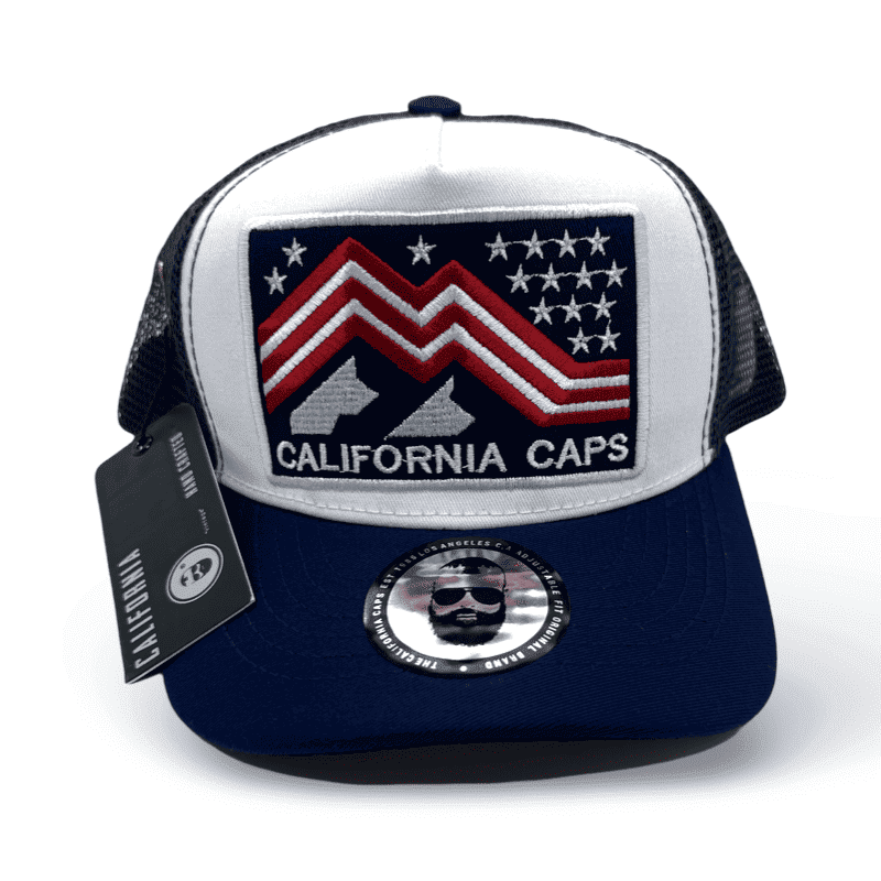 Gorra California Trucker Unisex / Azul con blanco