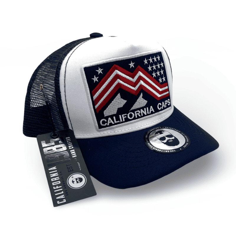 Gorra California Trucker Unisex / Azul con blanco