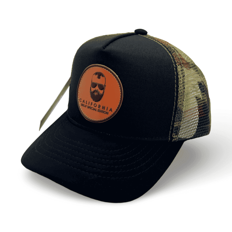 Gorra California Trucker Unisex / Negra Camuflaje.