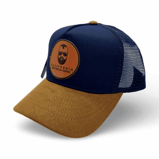 Gorra California Trucker Unisex / Azul Marino con marrón